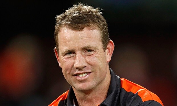 AFL 2017 Round 05 - Sydney v GWS Giants SYDNEY, AUSTRALIA - APRIL 22: Steve Johnson of the Giants looks on during the 2017 AFL round 05 match between the Sydney Swans and the GWS Giants at the Sydney Cricket Ground on April 22, 2017 in Sydney, Australia. (Photo by Michael Willson/AFL Media)